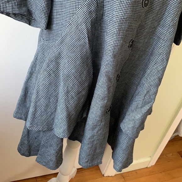 Olars Ulla Sweden Check Linen Button Down Dress/Tunic M - Picture 6 of 12